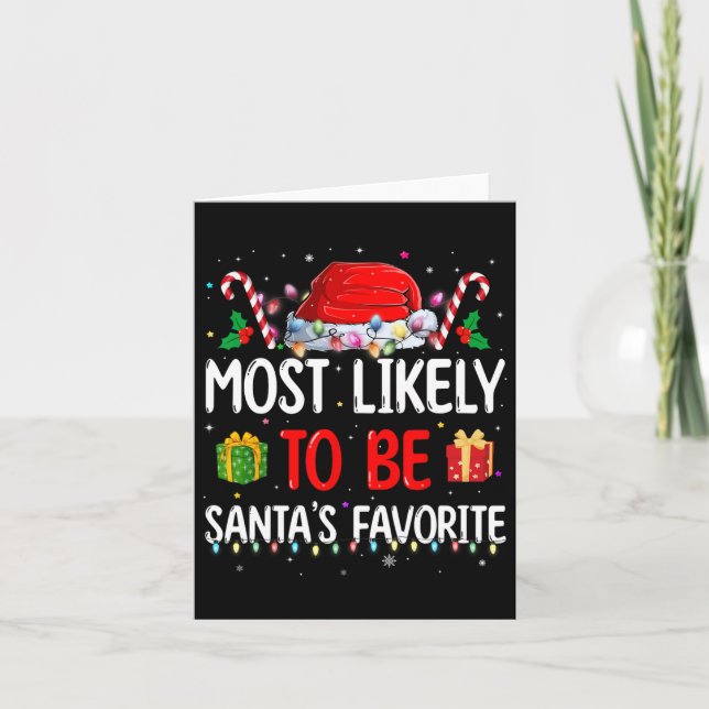 Most Likely To Christmas Be Santa's Favorite Match Card (Front)
