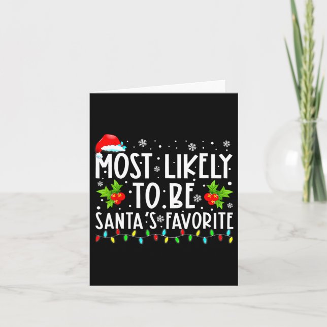 Most Likely To Christmas Be Santa's Favorite Match Card (Front)