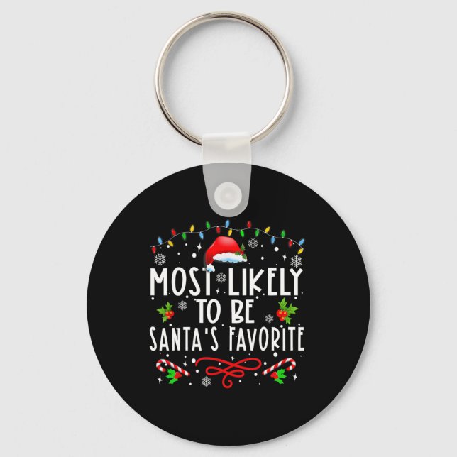 Most Likely To Christmas Be Santa's Favorite Match Keychain (Front)