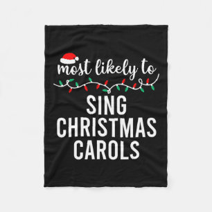 Most Likely To Christmas Matching Family Pajamas F Fleece Blanket