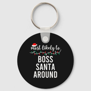 Most Likely To Christmas Matching Family Pajamas F Keychain