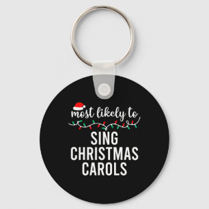 Most Likely To Christmas Matching Family Pajamas F Keychain