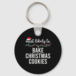 Most Likely To Christmas Matching Family Pajamas F Keychain