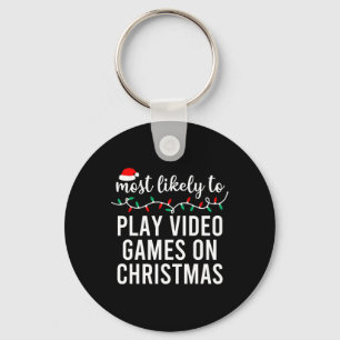 Most Likely To Christmas Matching Family Pajamas F Keychain