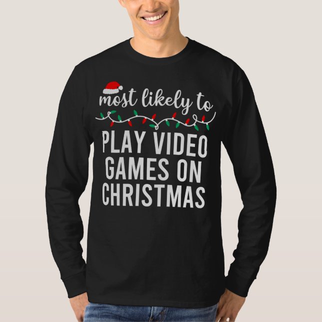 Most Likely To Christmas Matching Family Pajamas F T-Shirt (Front)