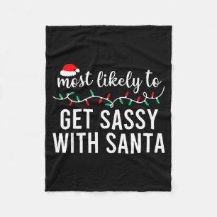 Most Likely To Christmas Shirt Matching Family Paj Fleece Blanket