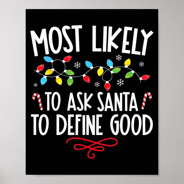 Most Likely To Christmas Shirt Matching Family Paj Poster (Front)