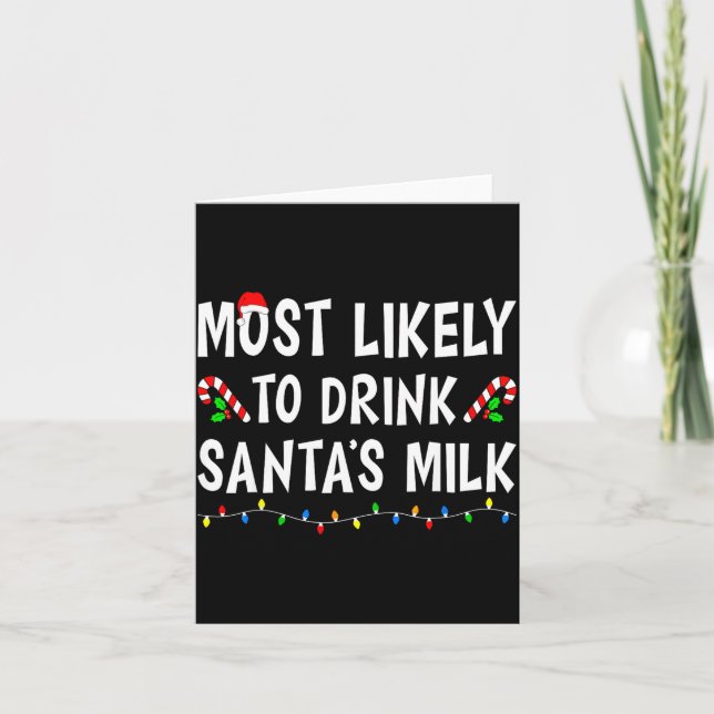 Most Likely To Christmas Xmas Pajamas Funny Matchi Card (Front)
