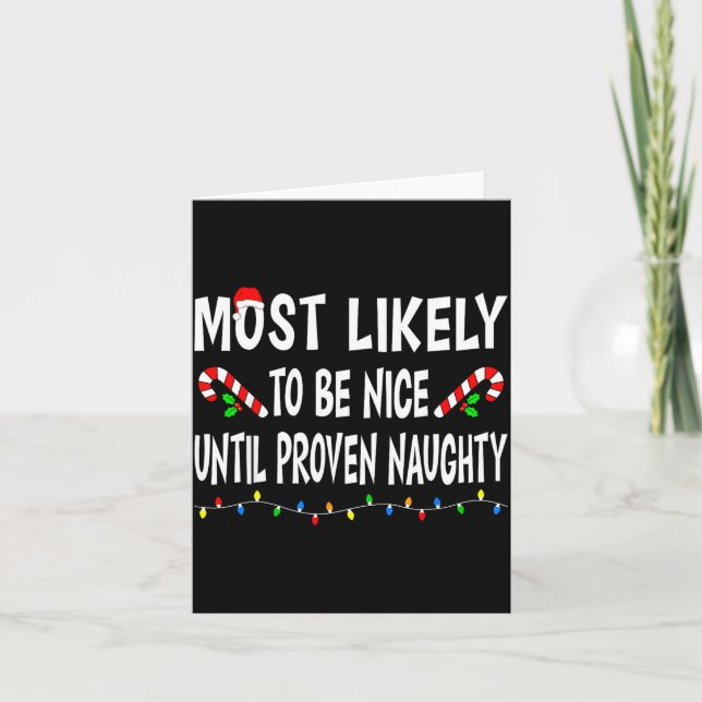 Most Likely To Christmas Xmas Pajamas Funny Matchi Card (Front)