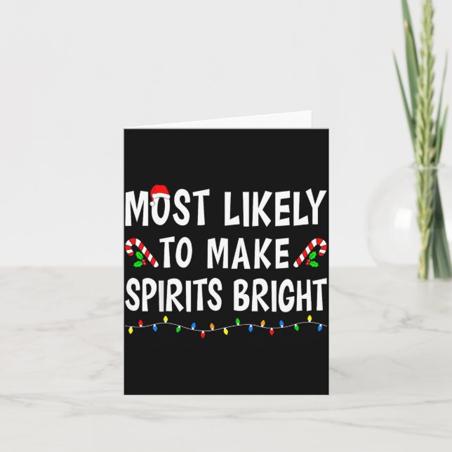 Most Likely To Christmas Xmas Pajamas Funny Matchi Card (Front)