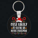 Most Likely To Clean Up After Everyone Christmas  Keychain<br><div class="desc">Most Likely To Clean Up After Everyone Christmas Family Xmas</div>