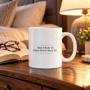 Most Likely To Count Down Since July Christmas Mug