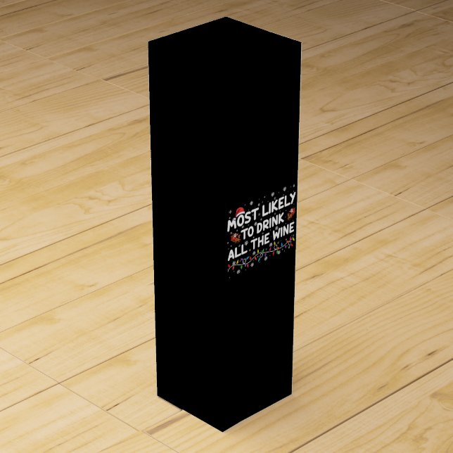 Most Likely To Drink All The Wine Family Christmas Box (Front)