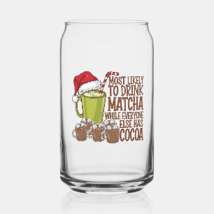 Most Likely to Drink Matcha and Watch Elf Xmas Can Glass