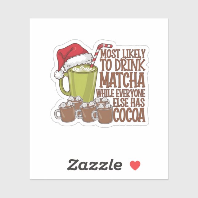 Most Likely to Drink Matcha and Watch Elf Xmas  Sticker (Sheet)