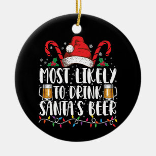 Drink And Be Merry Ornament Holiday Beverage Dispenser, 11