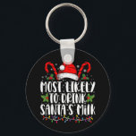 Most Likely To Drink Santa's Milk Funny Christmas  Keychain<br><div class="desc">Most Likely To Drink Santa's Milk Funny Christmas</div>
