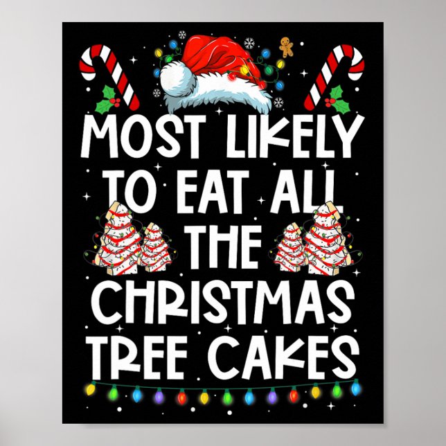 Most Likely To Eat All The Christmas Tree Cakes Fu Poster (Front)