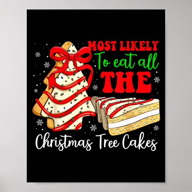 Most Likely To Eat All The Christmas Tree Cakes Fu Poster (Front)