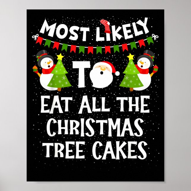 Most Likely To Eat All The Christmas Tree Cakes Fu Poster (Front)