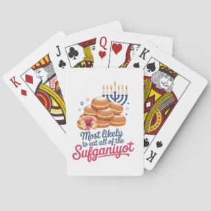 Most Likely to Eat All the Sufganiyot Hanukkah Jew Poker Cards