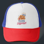 Most Likely to Eat All the Sufganiyot Hanukkah Jew Trucker Hat<br><div class="desc">Sufganiyot Lover,  Eat All Sufganiyot,  Hanukkah Food Humor,  Jewish Donut Meme,  Festival of Lights Treat,  Hanukkah 2025,  Jelly Donut Obsession,  Holiday Sweet Tooth,  Jewish Culture Funny,  Traditional Food Comedy</div>