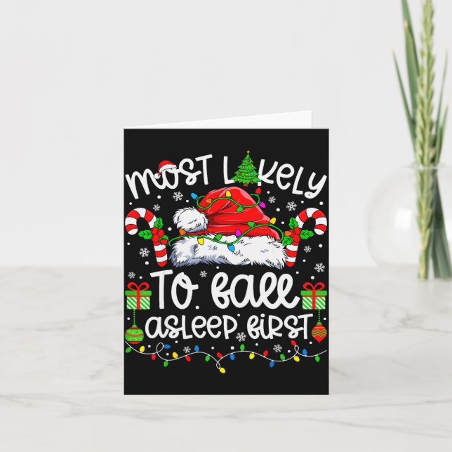 Most Likely To Fall Asleep First Family Matching C Card (Front)