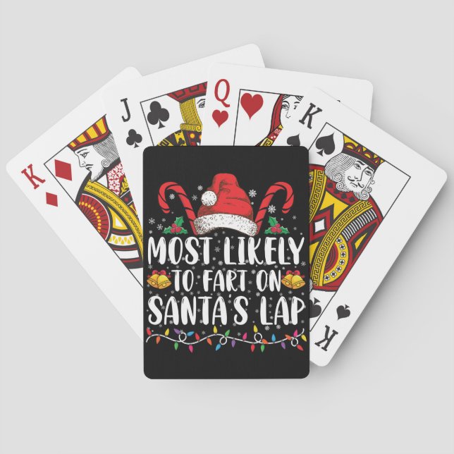 Most Likely To Fart On Santa's Lap Family Matching Poker Cards (Back)