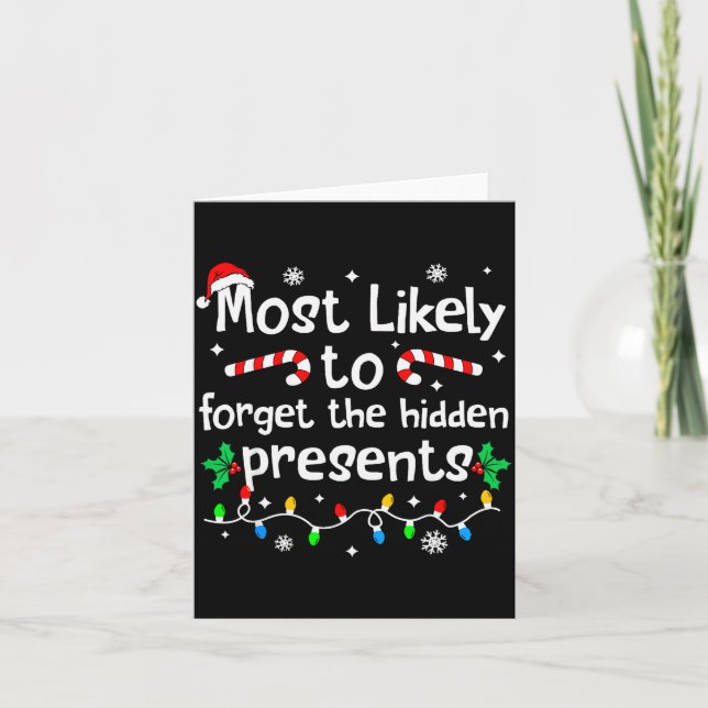 Most Likely To Forget The Hidden Christmas Matchin Card (Front)