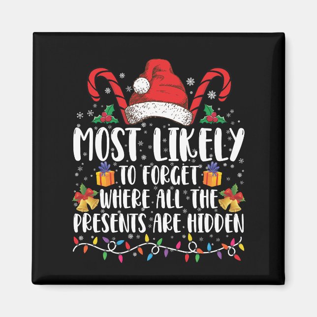 Most Likely To Forget Where All The Presents Are  Magnet (Front)