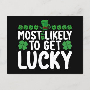 Most Likely To Get Lucky St Patrick's Day Irish Postcard