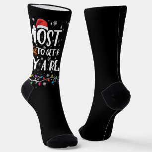 Most Likely To Get Run Over By A Reindeer Xmas Socks