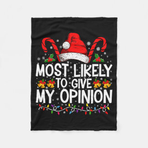 Most Likely To Give My Onion Funny Christmas  Fleece Blanket