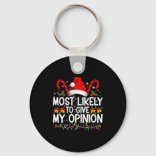 Most Likely To Give My Onion Funny Christmas  Keychain