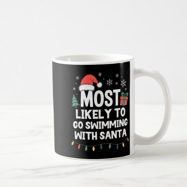 Most Likely To Go Swimming With Santa Christmas Sw Coffee Mug (Right)
