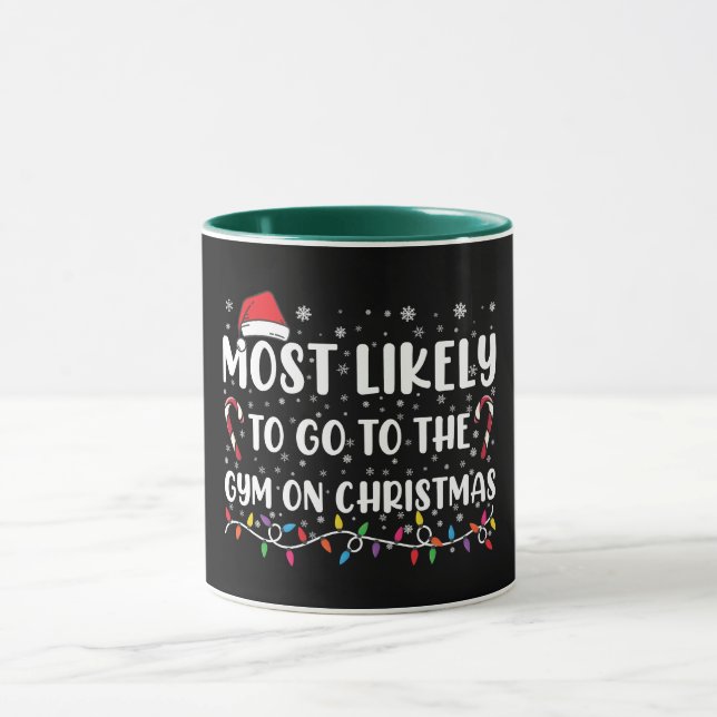 Most Likely To Go To The Gym On Christmas Family Mug (Center)