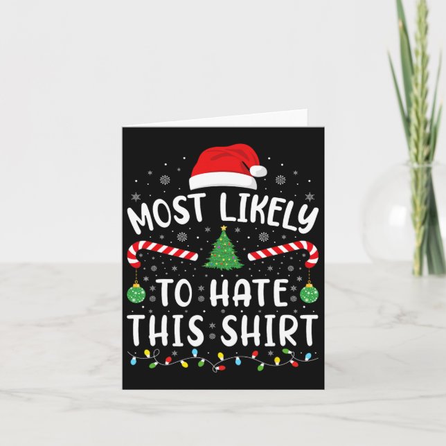 Most Likely To Hate This Squad Family Joke Christm Card (Front)