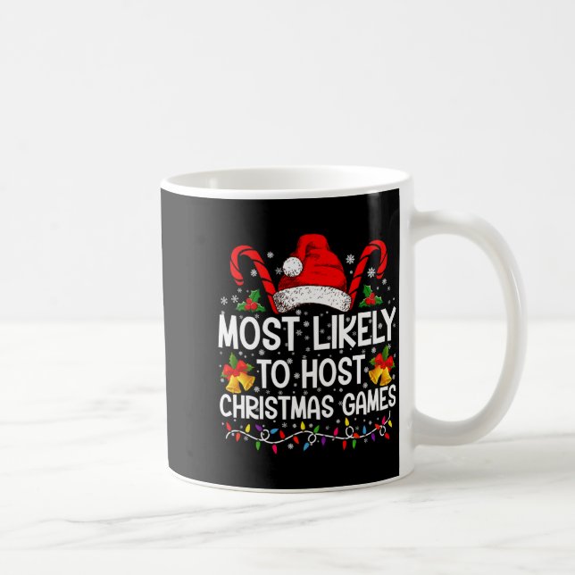 Most Likely To Host Christmas Games Family  Coffee Mug (Right)