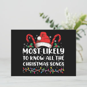 Most Likely To Know All The Christmas Songs Invitation