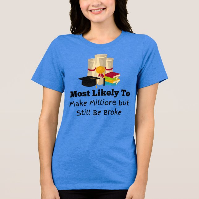 Most likely to make millions Graduation Tri-Blend Shirt (Front)