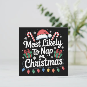 Most Likely To Nap On Christmas Family Matching  Holiday Card