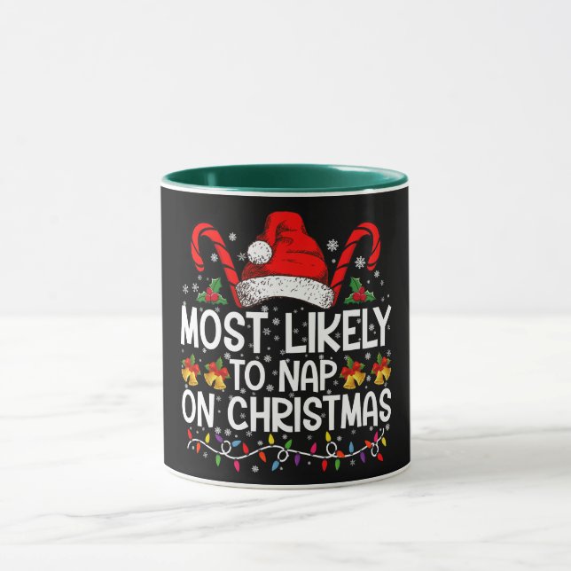 Most Likely To Nap On Christmas Holiday Matching Mug (Center)