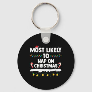 Most Likely To Offer Santa A Beer Family Matching Keychain
