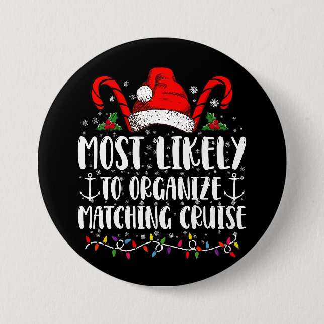 Most Likely To Organize Matching Cruise  Button (Front)