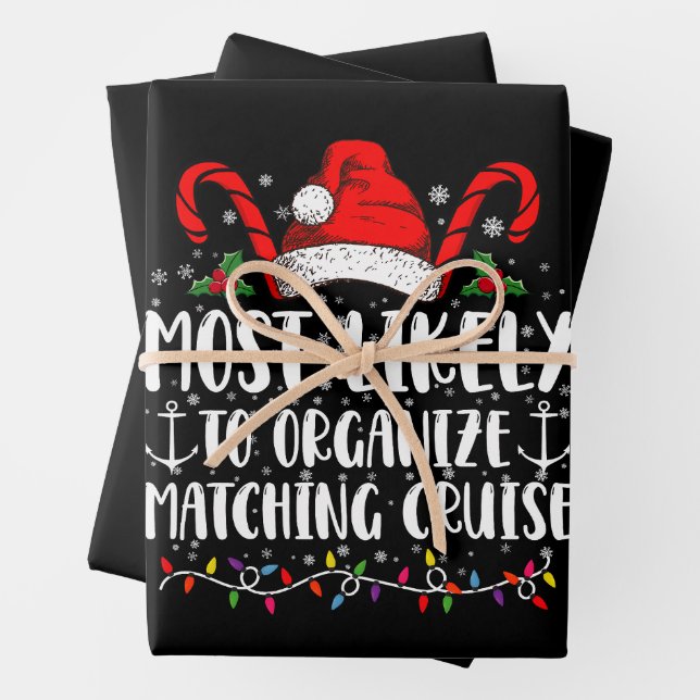 Most Likely To Organize Matching Cruise  Wrapping Paper Sheets (In situ)