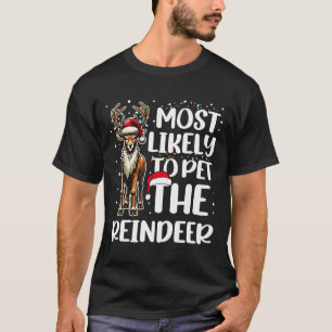 Most Likely To Pet Reindeer Family Matching Christ T-Shirt
