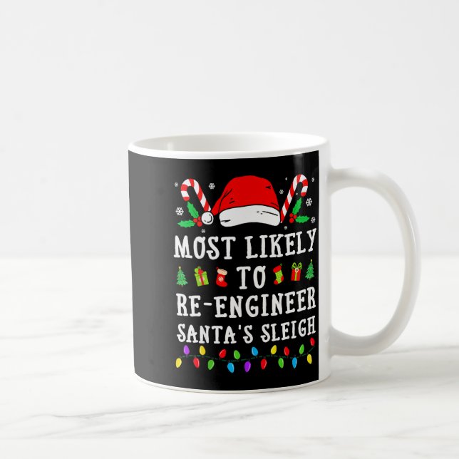 Most Likely To Re-engineer Santa's Sleigh Christma Coffee Mug (Right)