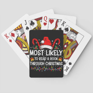 Most Likely To Read A Book Through Christmas Poker Cards