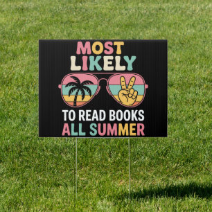 Most Likely To Read Books All Summer Teacher Gift Sign