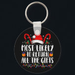 Most Likely To Return All The Gifts Christmas Keychain<br><div class="desc">Most Likely To Return All The Gifts Family Christmas Funny</div>